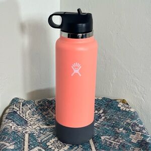 Hydro Flask Coral Pink Wide Mouth Bottle with Black Lid